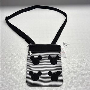 Disney Mickey Mouse Crossbody 7.5” x 9.5” Black and White NWT